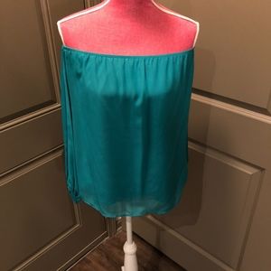 Rachel Kate Off Shoulder Teal Flowy Blouse